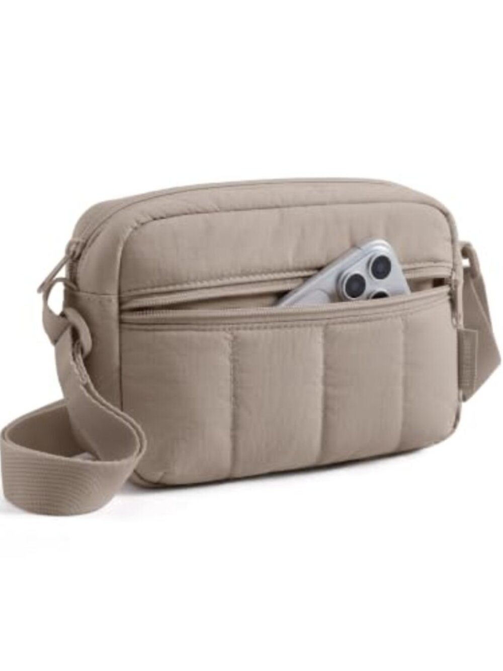 Lightweight Puffy Crossbody Bag Water-Resistant Nylon Travel Purse